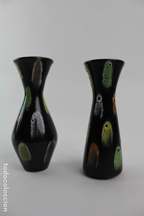 Antig&uuml;edades: JARRONES DE CERAMICA ESMALTADA. A&Ntilde;OS 60. - Foto 1