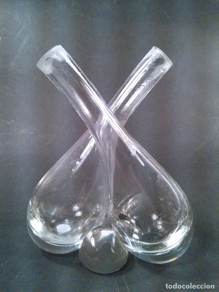 Antiquit&eacute;s: VINAGRERAS,MATRIMONIO, EN CRISTAL TRASL&Uacute;CIDO DE MURANO. ITALIA. A&Ntilde;OS 50.