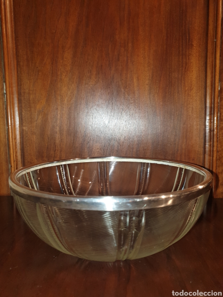Antig&uuml;edades: Frutero cristal y plata - Foto 2