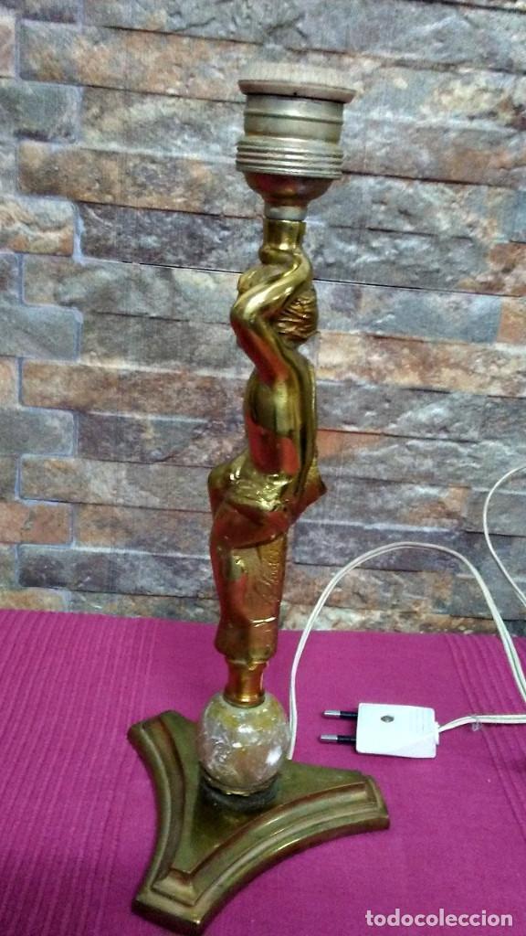 Antig&uuml;edades: L&Aacute;MPARA &Aacute;NGEL DE BRONCE Y M&Aacute;RMOL - Foto 6