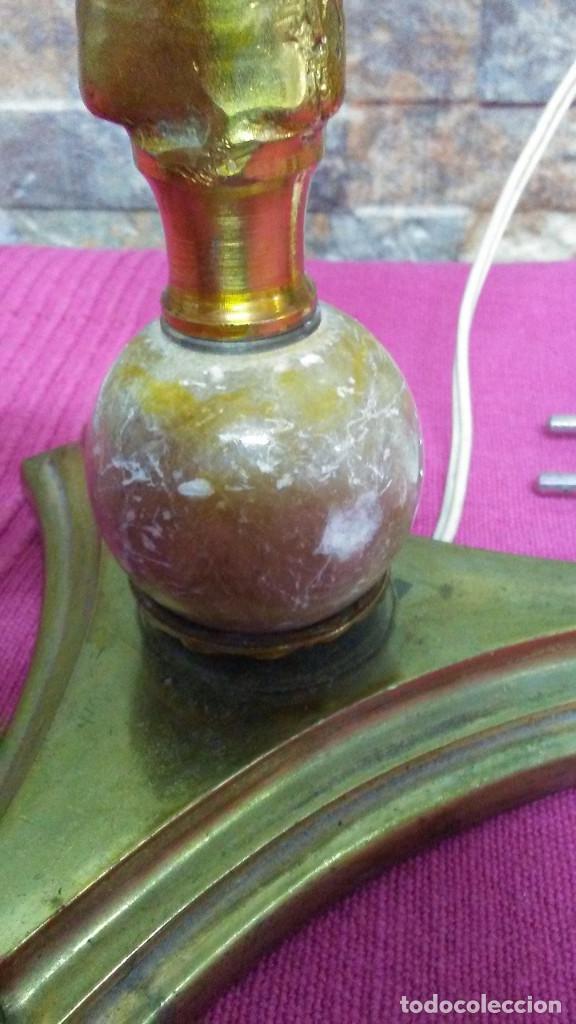 Antig&uuml;edades: L&Aacute;MPARA &Aacute;NGEL DE BRONCE Y M&Aacute;RMOL - Foto 7
