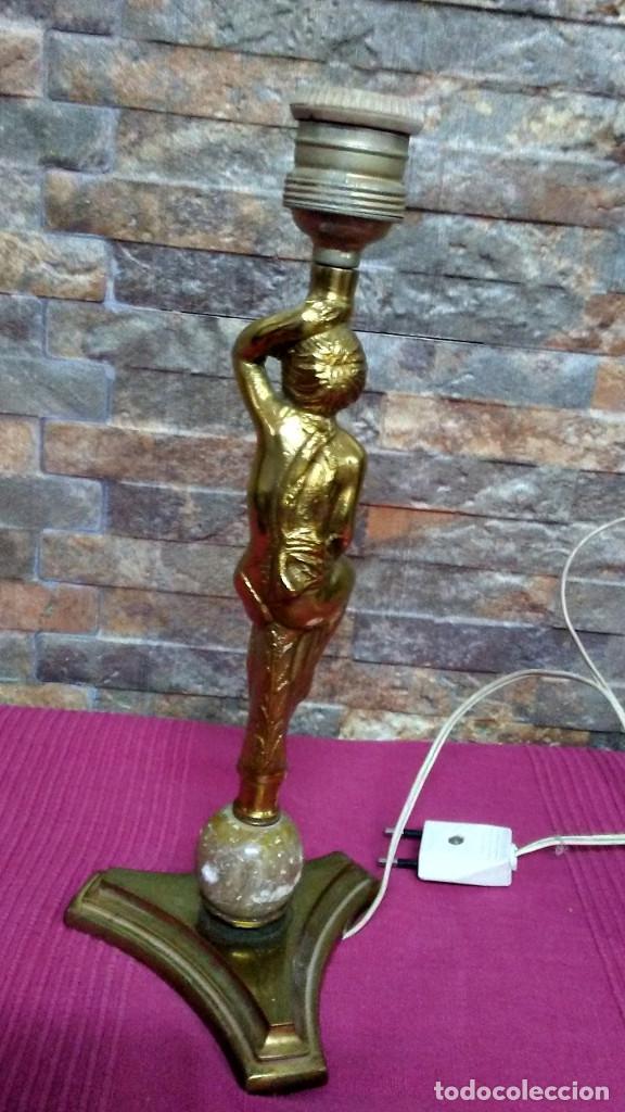 Antig&uuml;edades: L&Aacute;MPARA &Aacute;NGEL DE BRONCE Y M&Aacute;RMOL - Foto 9