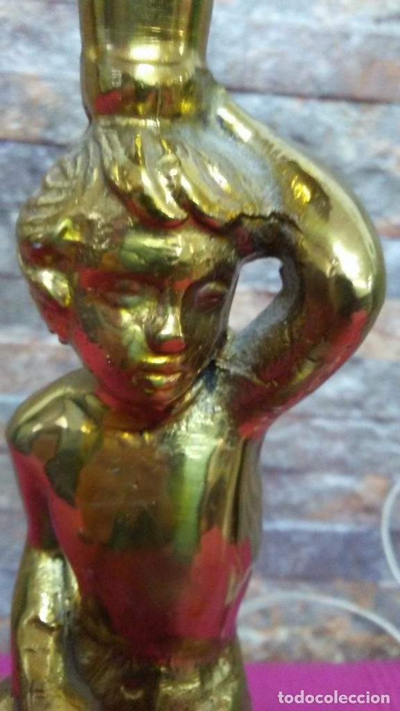 Antig&uuml;edades: L&Aacute;MPARA &Aacute;NGEL DE BRONCE Y M&Aacute;RMOL - Foto 11