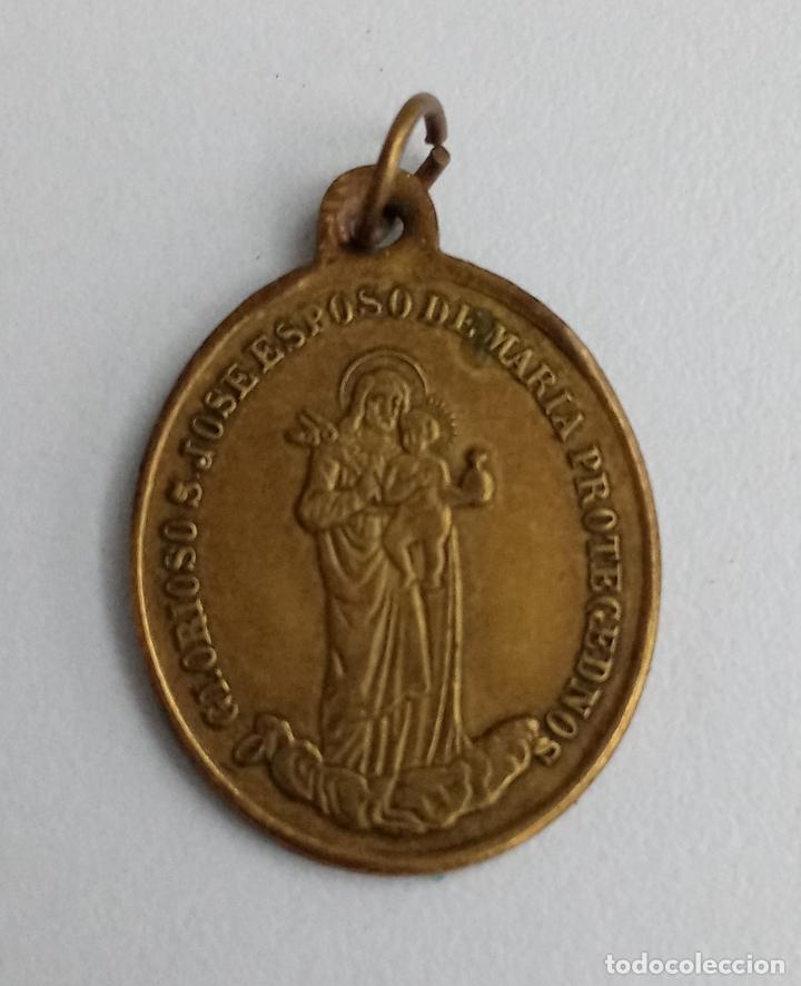 Antiguidades: MADALLA RELIGIOSA. GLORIOSO S JOSE ESPOSO DE MARIA PROTEGEDNOS