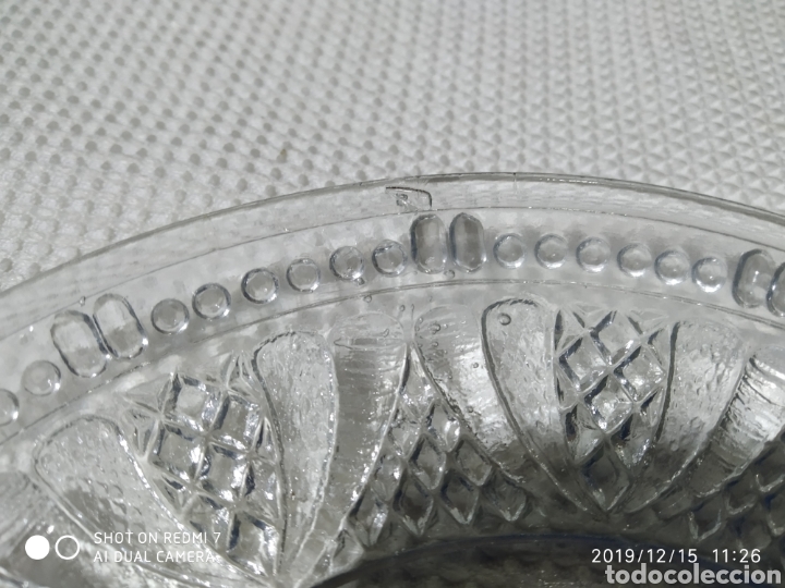 Antig&uuml;edades: antiguo plato de cristal 16cm. - Foto 2