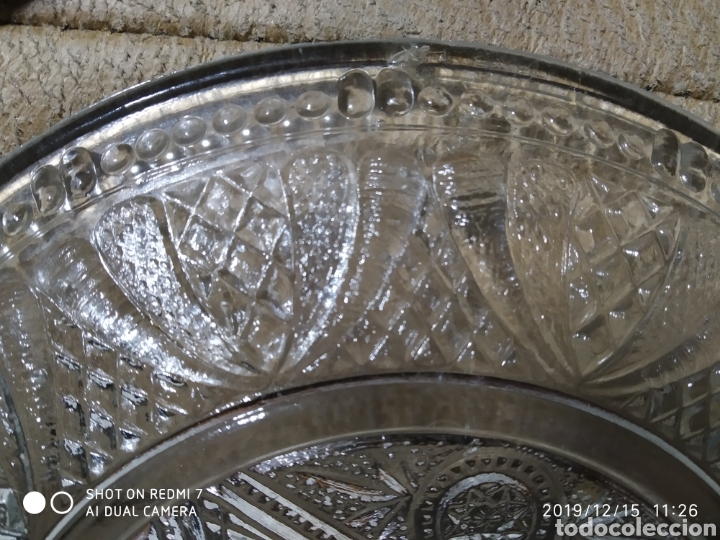 Antig&uuml;edades: antiguo plato de cristal 16cm. - Foto 3