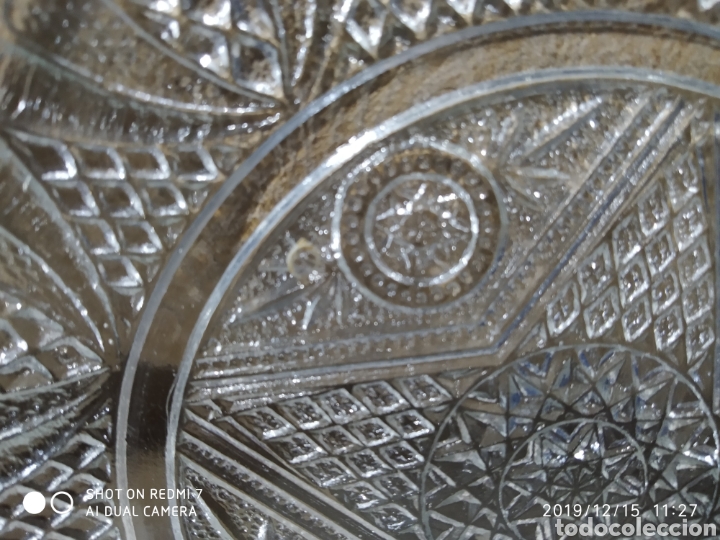 Antig&uuml;edades: antiguo plato de cristal 16cm. - Foto 4