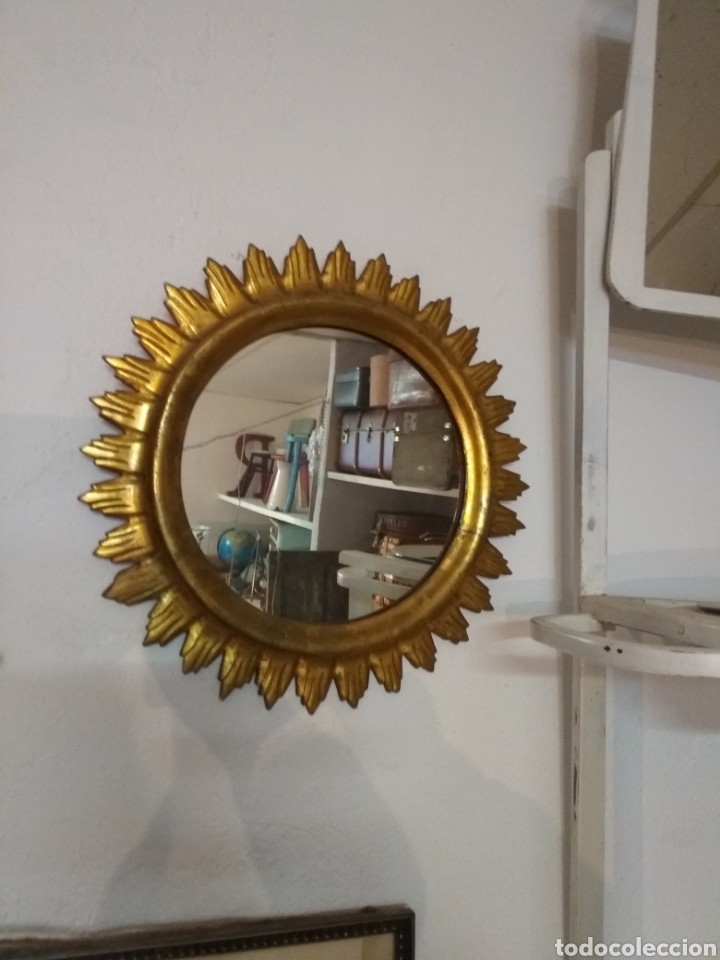 Antig&uuml;edades: ESPEJO sol DE MADERA - Foto 2