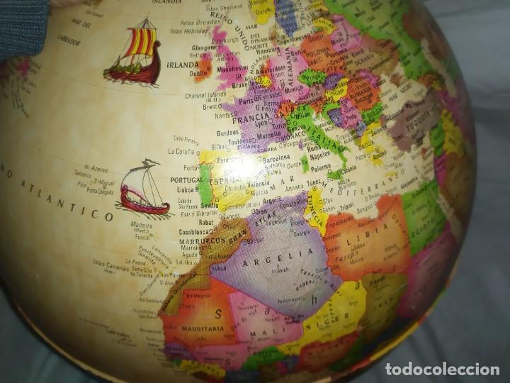 Antiquit&eacute;s: BOLA MUNDO TONO MARRON VINTAGE A FALTA DE SOPORTE