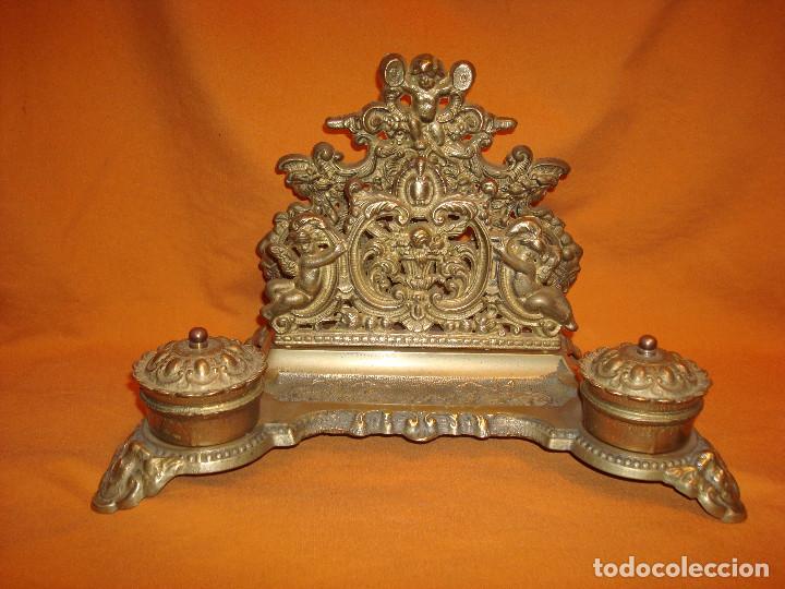Antig&uuml;edades: ESCRIBANIA DE SOBREMESA EN BRONCE - Foto 1