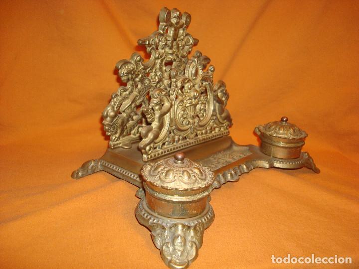 Antig&uuml;edades: ESCRIBANIA DE SOBREMESA EN BRONCE - Foto 2