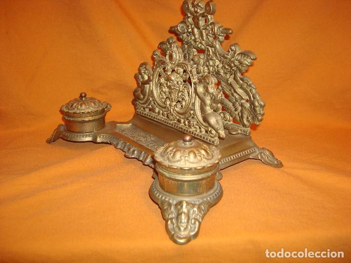 Antig&uuml;edades: ESCRIBANIA DE SOBREMESA EN BRONCE - Foto 4
