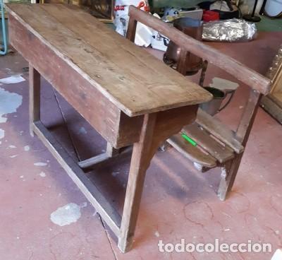 Antig&uuml;edades: ANTIGUO PUPITRE DE MADERA DE PINO - Foto 1