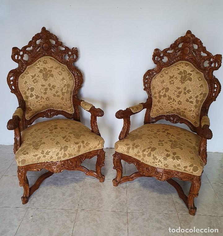 Antig&uuml;edades: ESPECTACULAR PAREJA DE SILLONES ROCOCO - Foto 2