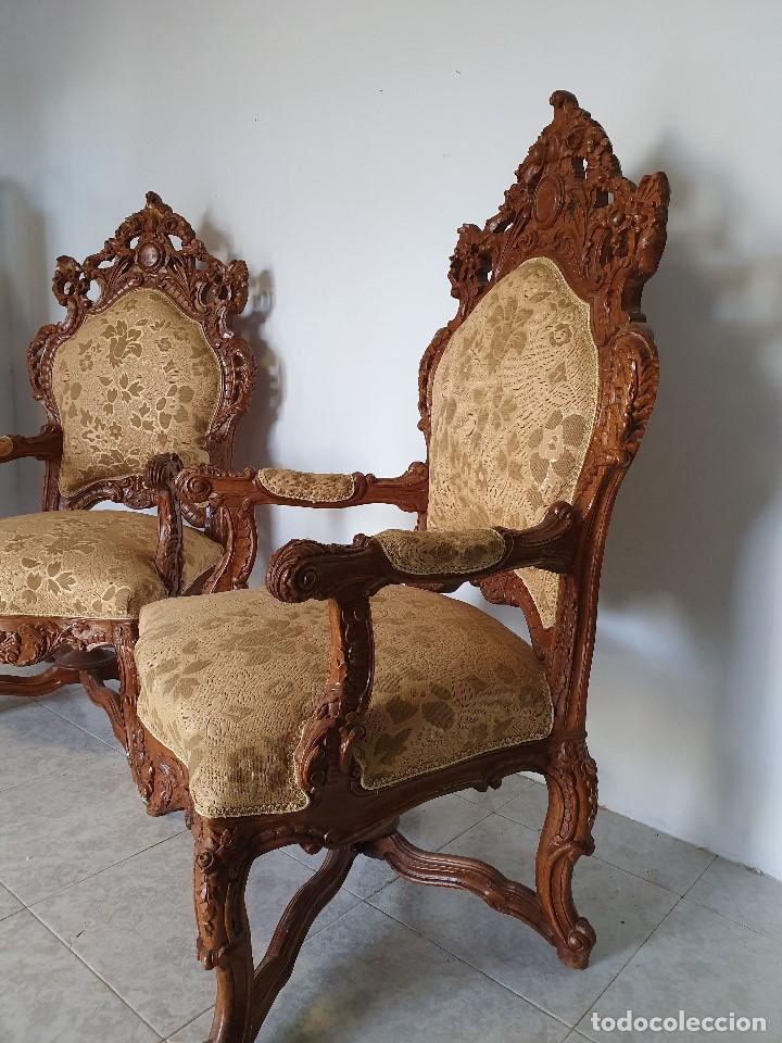 Antig&uuml;edades: ESPECTACULAR PAREJA DE SILLONES ROCOCO - Foto 6