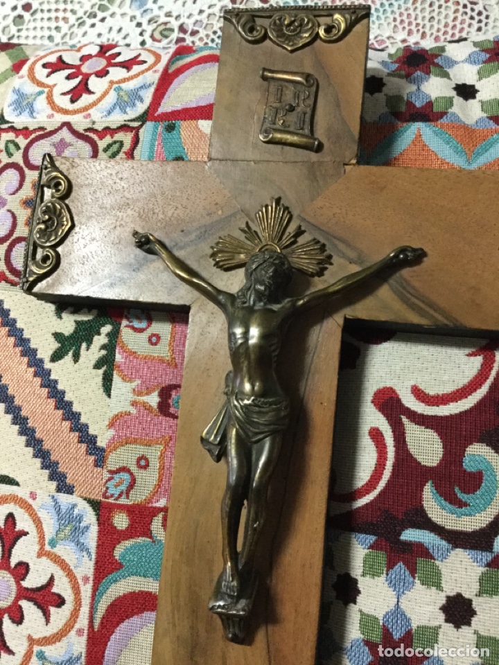 Antig&uuml;edades: CRUCIFIJO EN MADERA PARA PARED - Foto 5