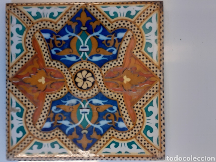 Antig&uuml;edades: AZULEJO ANTIGUO MOD. EL LEON DE ONDA - Foto 1