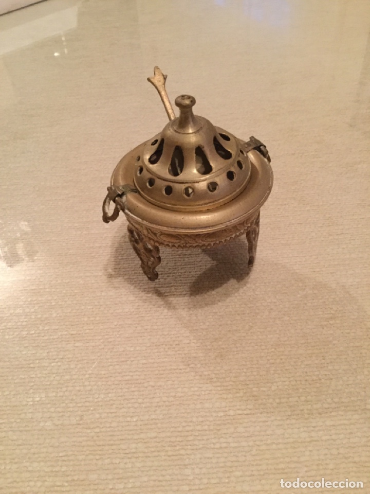 Antiguidades: BRACERO MINIATURA EN COBRE ,EXCELENTE TRBAJO