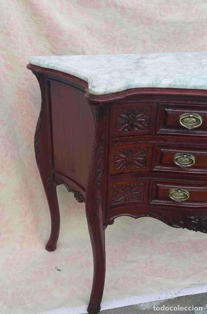 Antig&uuml;edades: Consola de madera y m&aacute;rmol - Foto 2