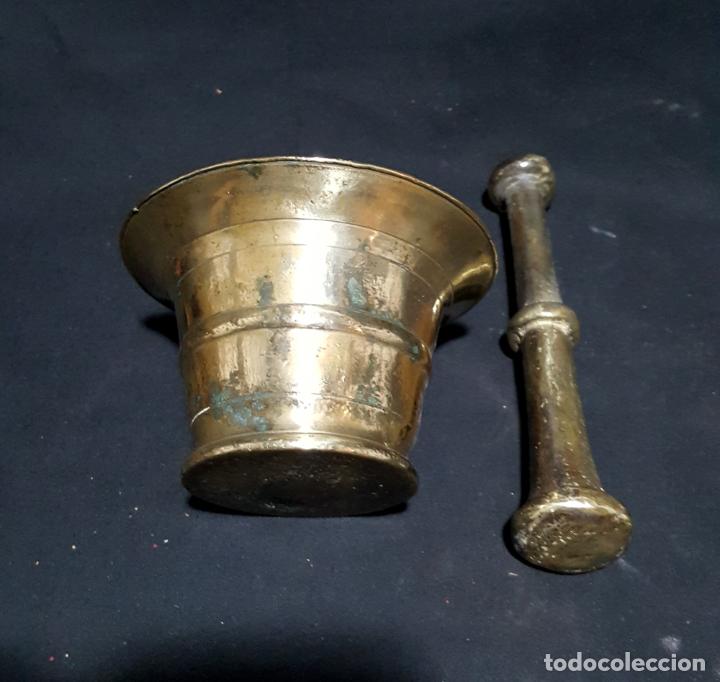 Antig&uuml;edades: MORTERO DE BRONCE Y SOPORTE O REPISA RUSTICO - Foto 8