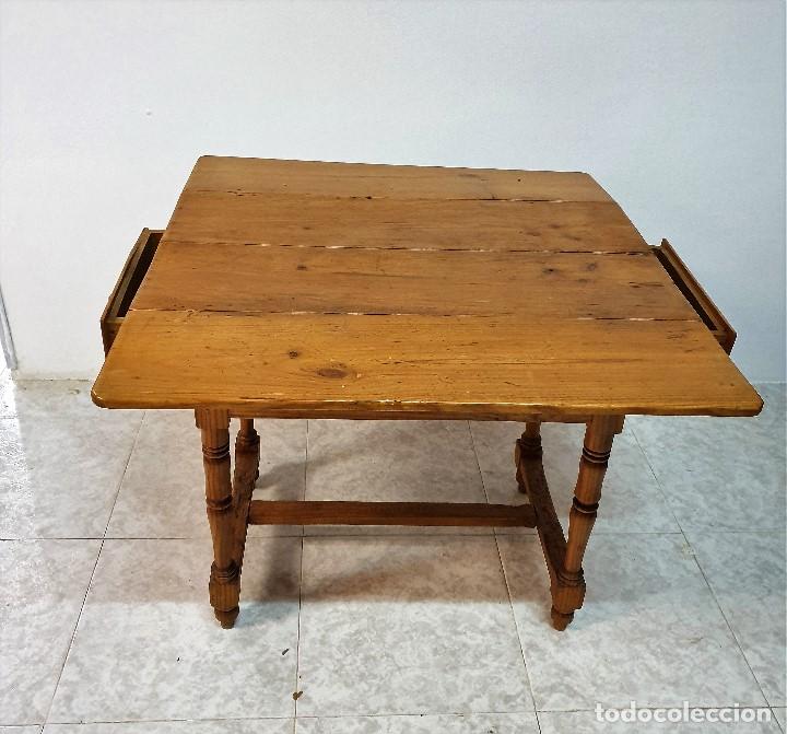 Antig&uuml;edades: ANTIGUA MESA AUXILIAR ABATIBLE - Foto 4
