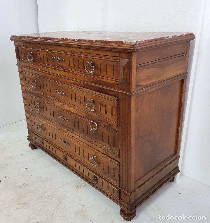 Antig&uuml;edades: C&oacute;moda de madera y tapa de m&aacute;rmol - Foto 3