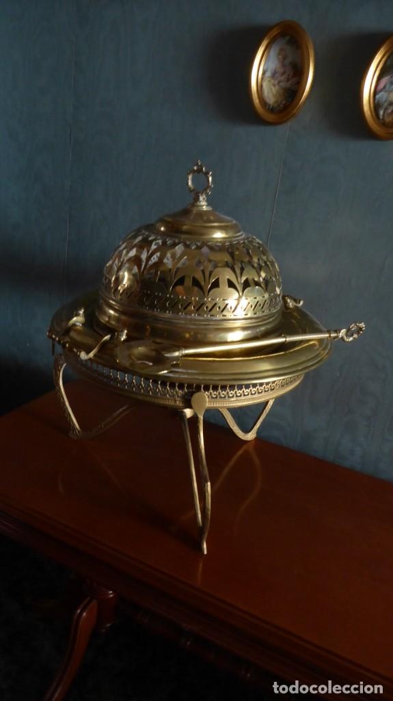 Antig&uuml;edades: Brasero con badila,y pie de bronce, - Foto 1