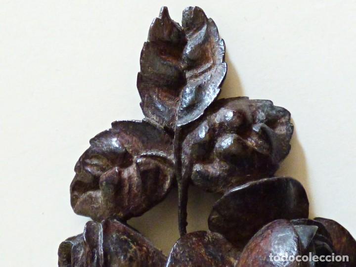 Antig&uuml;edades: ROSA TALLADA EN MADERA 8X6CM - Foto 4