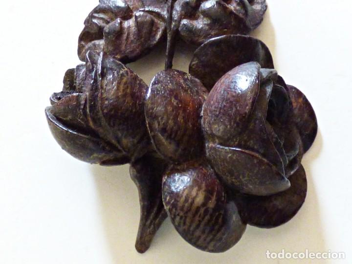 Antig&uuml;edades: ROSA TALLADA EN MADERA 8X6CM - Foto 5
