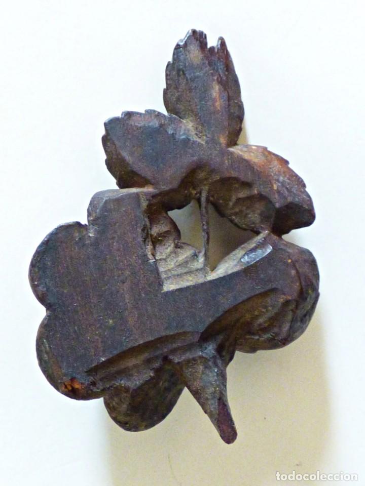 Antig&uuml;edades: ROSA TALLADA EN MADERA 8X6CM - Foto 6