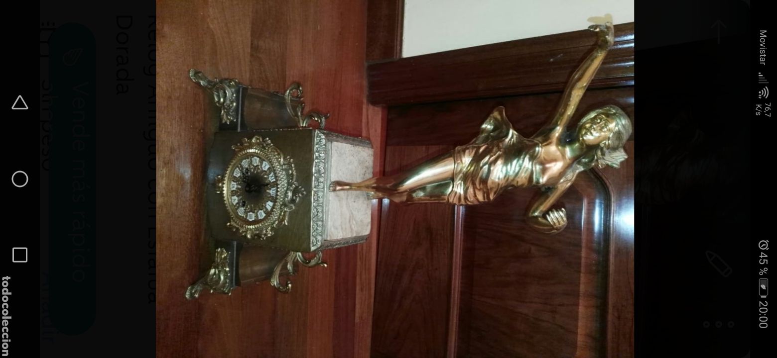 Antig&uuml;edades: Reloj antiguo en dorado - Foto 1
