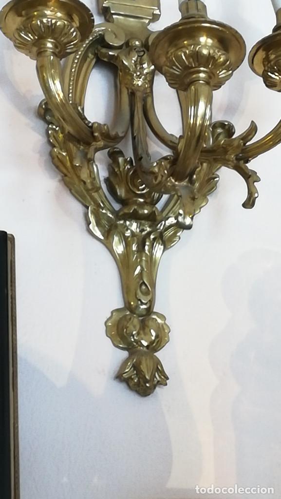Antig&uuml;edades: APLIQUE BRONCE TRES LUCES - Foto 4
