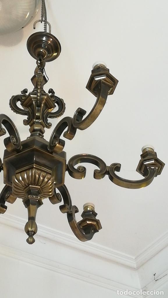 Antig&uuml;edades: LAMPARA DE ARA&Ntilde;A BRONCE ANTIGUA - Foto 4