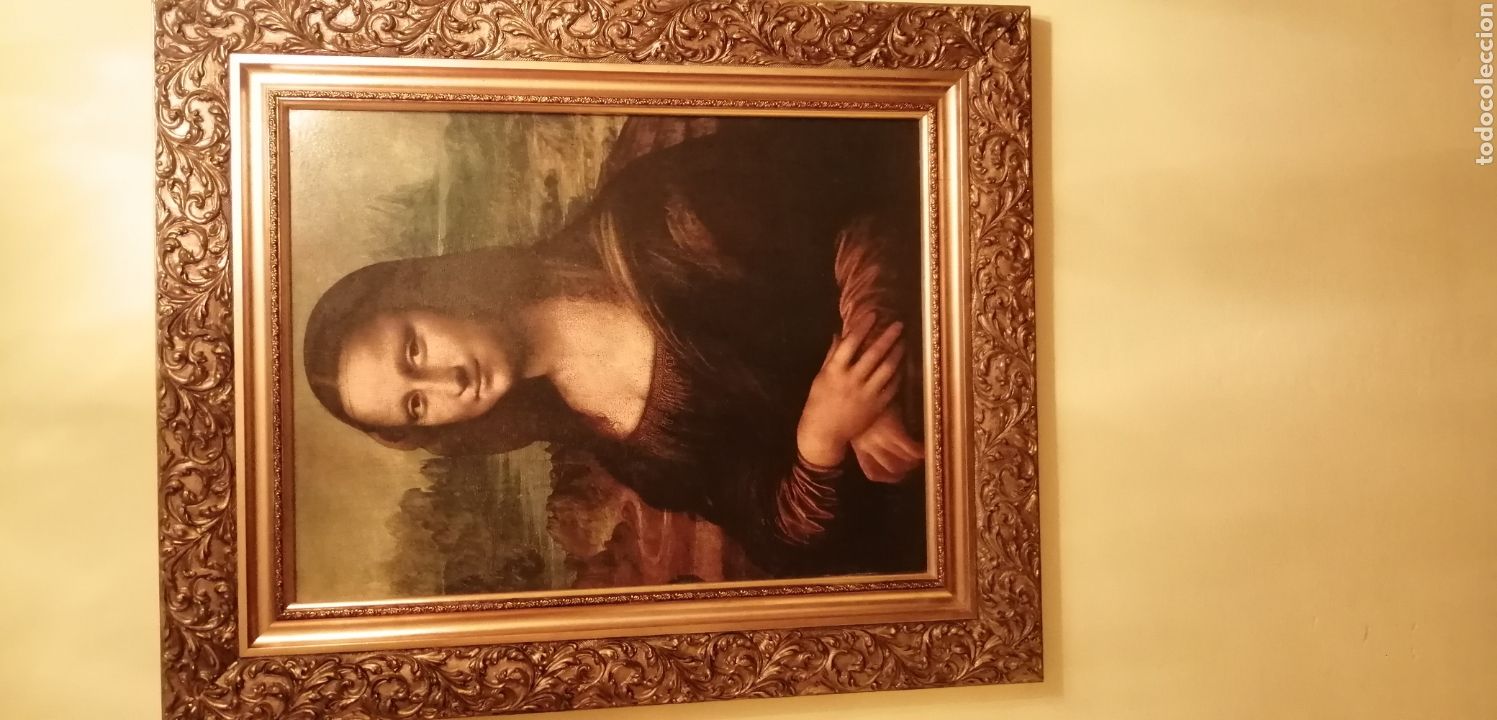 Antig&uuml;edades: Cuadro Gioconda con marc&oacute; dorado - Foto 1