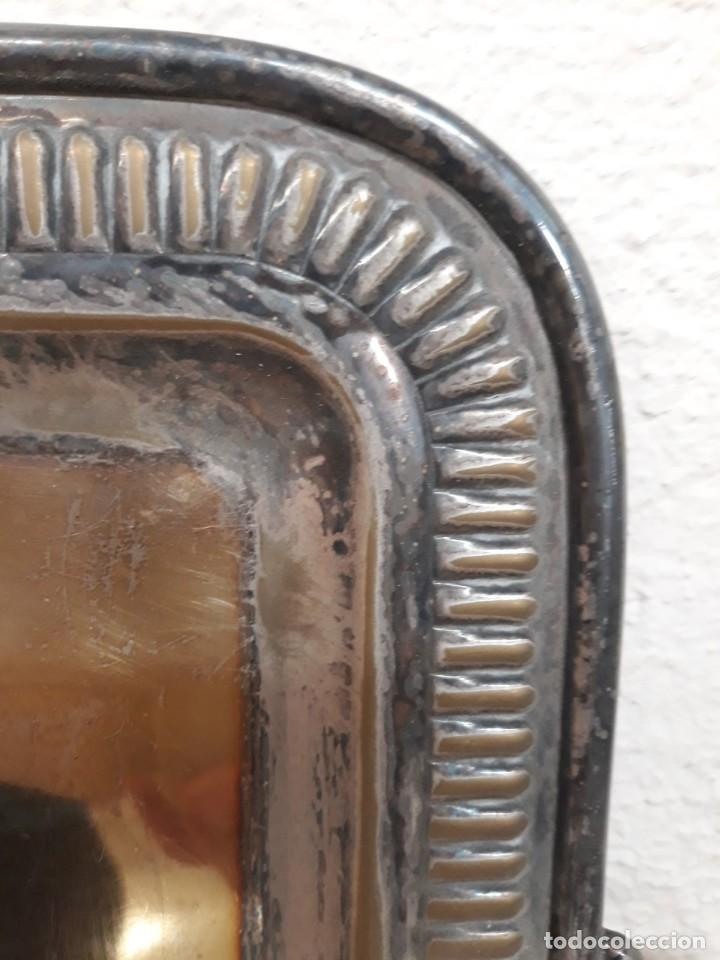 Antig&uuml;edades: BANDEJA ANTIGUA DE ALPACA REPUJADA - Foto 3