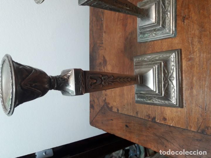 Antig&uuml;edades: Juego de 3 candeleros - Foto 2