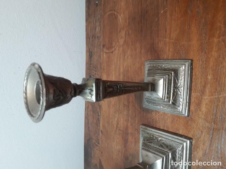 Antig&uuml;edades: Juego de 3 candeleros - Foto 4