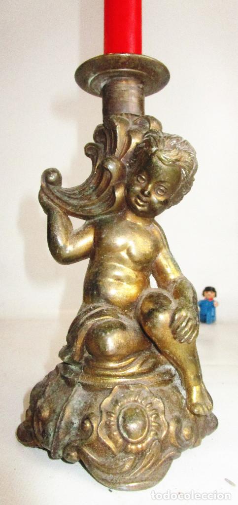 Antig&uuml;edades: CANDELABRO FRANCIA 1870 QUERUBIN - Foto 1