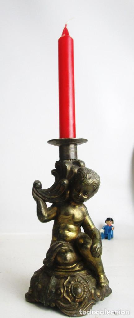 Antig&uuml;edades: CANDELABRO FRANCIA 1870 QUERUBIN - Foto 2