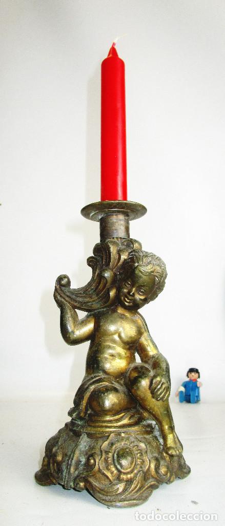 Antig&uuml;edades: CANDELABRO FRANCIA 1870 QUERUBIN - Foto 3