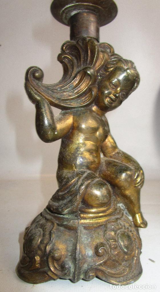 Antig&uuml;edades: CANDELABRO FRANCIA 1870 QUERUBIN - Foto 4