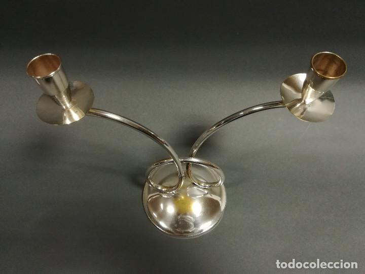 Antig&uuml;edades: CANDELABRO PLATEADO ART DEC&Oacute; - Foto 2