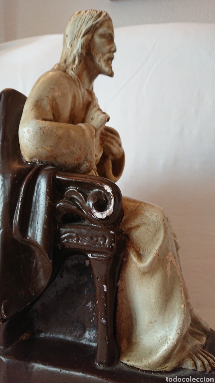 Antig&uuml;edades: ANTIGUO SAGRADO CORAZ&Oacute;N DE ESTUCO - Foto 7