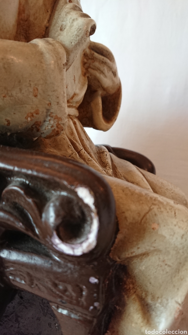 Antig&uuml;edades: ANTIGUO SAGRADO CORAZ&Oacute;N DE ESTUCO - Foto 8