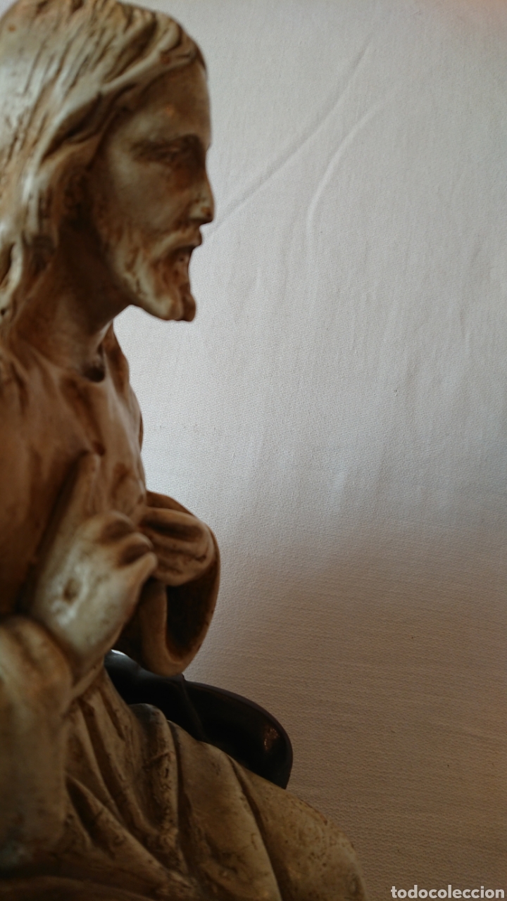 Antig&uuml;edades: ANTIGUO SAGRADO CORAZ&Oacute;N DE ESTUCO - Foto 9