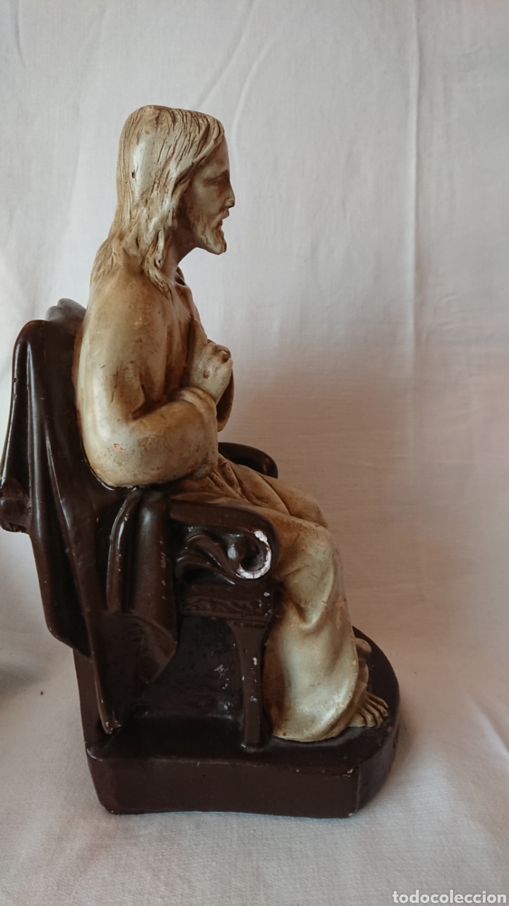 Antig&uuml;edades: ANTIGUO SAGRADO CORAZ&Oacute;N DE ESTUCO - Foto 12