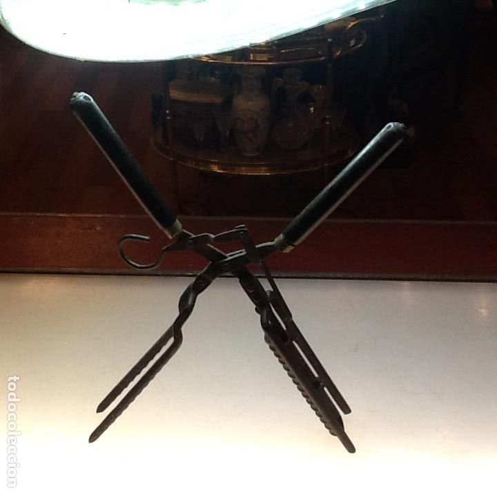 Antiguidades: Liquidaci&oacute;n - Rizador de pelo, met&aacute;lico - mango de madera