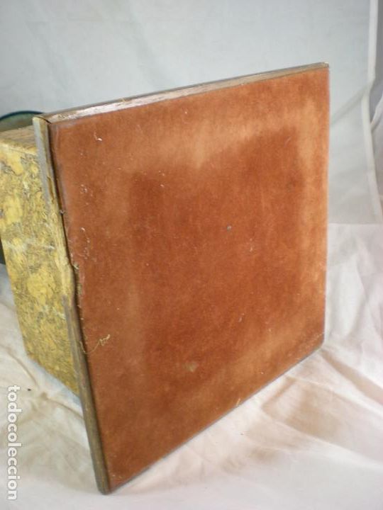Antig&uuml;edades: Pie de Lampara - Base de Corcho - Laton y Madera - 50CM - Foto 8