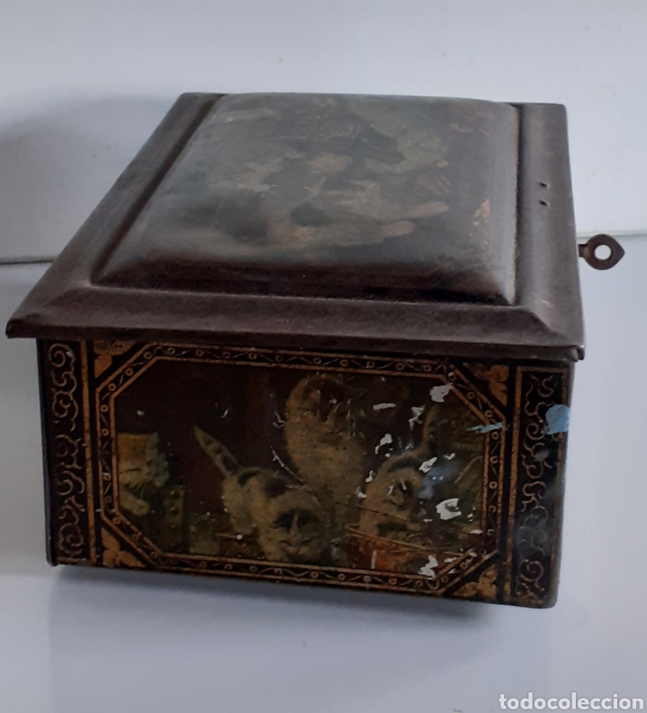 Antig&uuml;edades: CAJA METALICA ESTA&Ntilde;ADA Y PINTADA - Foto 1