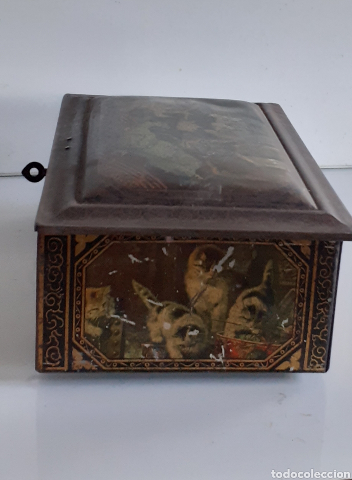 Antig&uuml;edades: CAJA METALICA ESTA&Ntilde;ADA Y PINTADA - Foto 2